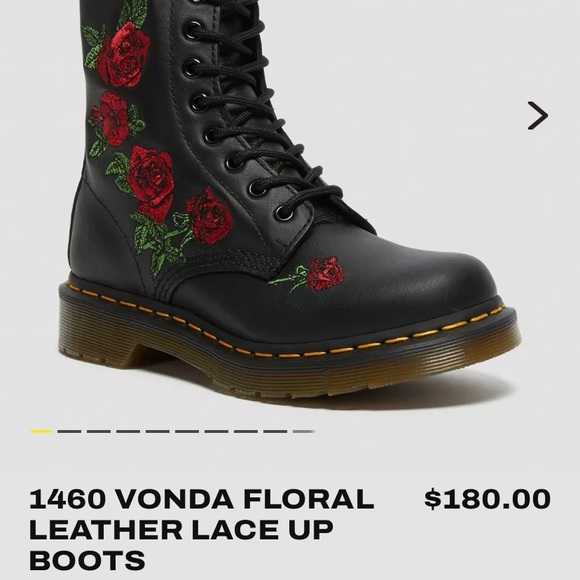 SOLD - 1460 Vonda Floral Leather Lace Up Boots - Picture 7 of 7